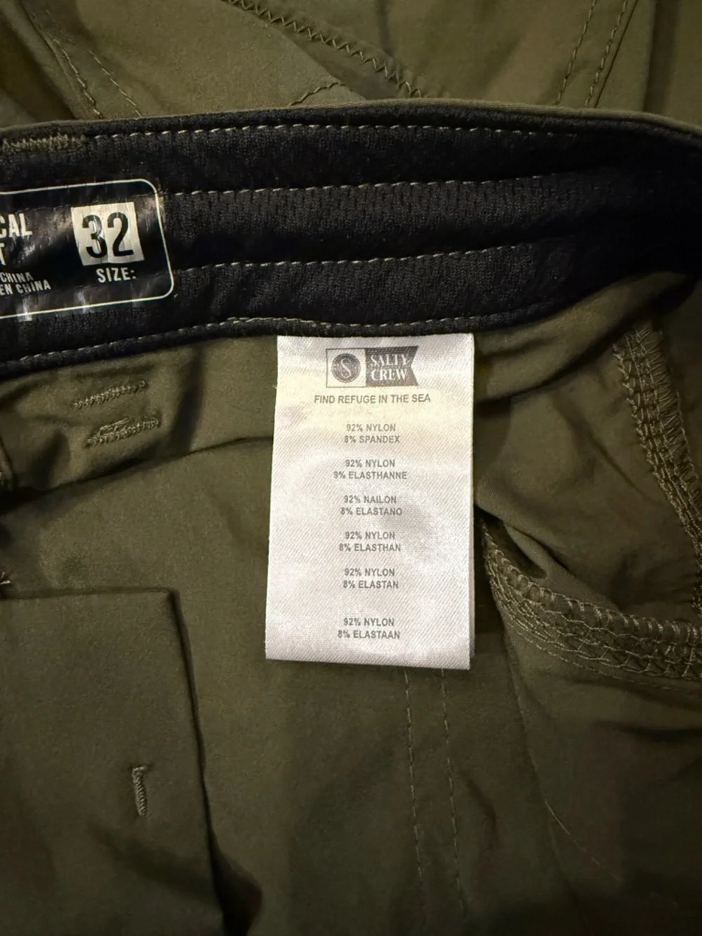 🍒 Sage Green Salty Crew Technical Pant men's sz 32. fishing gorpcore hiking